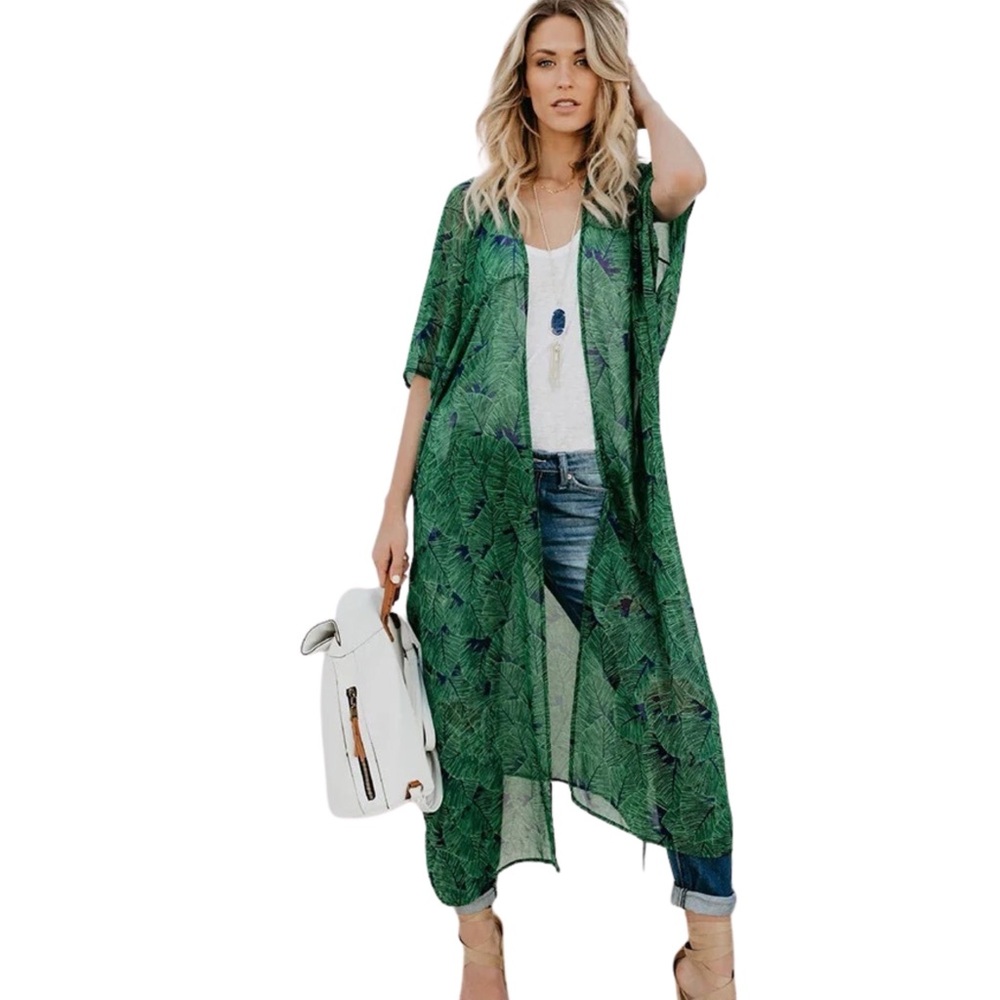 Beach Cover-ups Green| Beach Women Sexy Elegant
Long Sleeve Summer2025 One Size - Picture 2 of 4